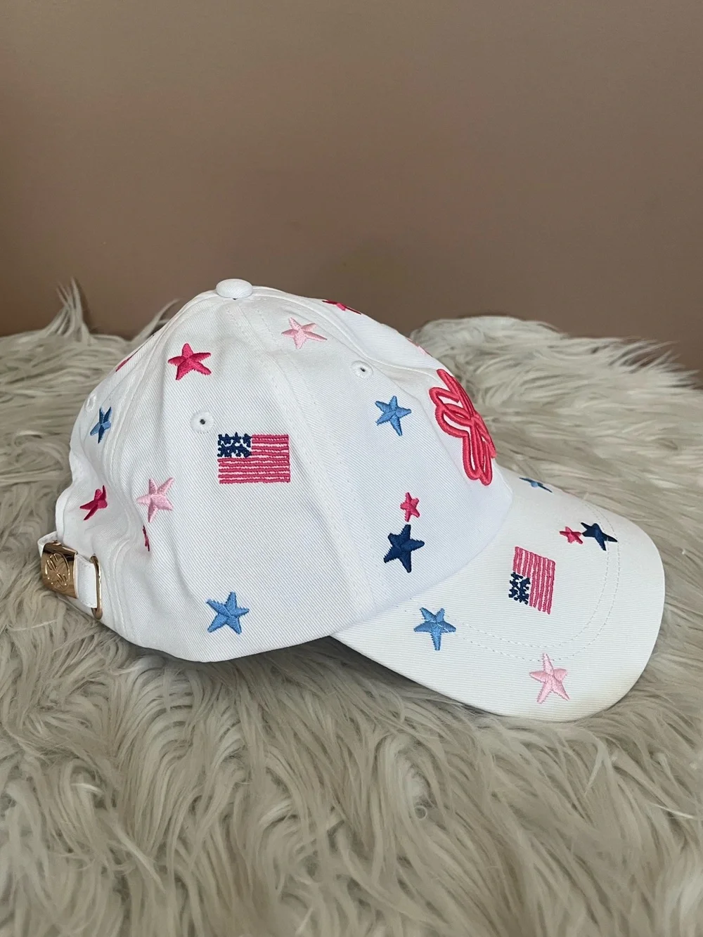 {Lilly Pulitzer} Embroidered Logo Hat in Resort White It's A 250th Celebration